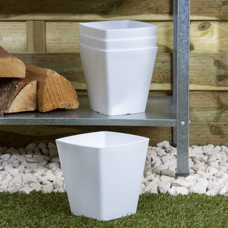 Wham Studio Square Planter Cover, White, 14cm H x 14cm W x 14cm D