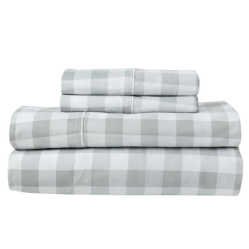 MF922933 Microfiber Percale Sheet Set, Twin, Gingham