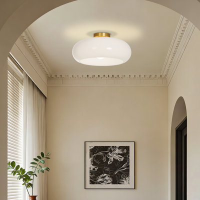Modern Glass Flush Mount Ceiling Light,Minimalist Ceiling Lamp for Bedroom Living Room Hallway