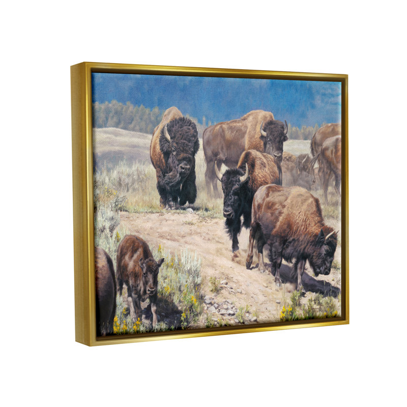 «Union Rustic Commander In Chief Bison Herd», art mural encadré par David Graham, H 17 po x l 21 po x P 1,7 po