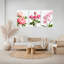 Reproduction botanique moderne sur toile tendue avec pivoines roses et orchidées roses (ensemble de 3)-1761452566
