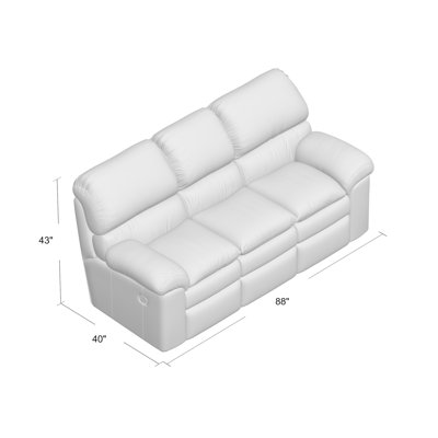 Canapé inclinable en cuir véritable avec accoudoirs coussinés 88 po Catera