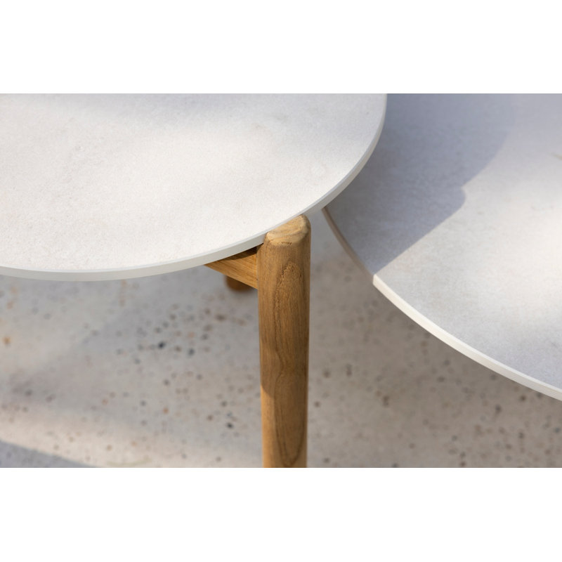 Oda Outdoor Round Coffee Table, 11.81" H x 37.01" W x 37.01" D, Flint