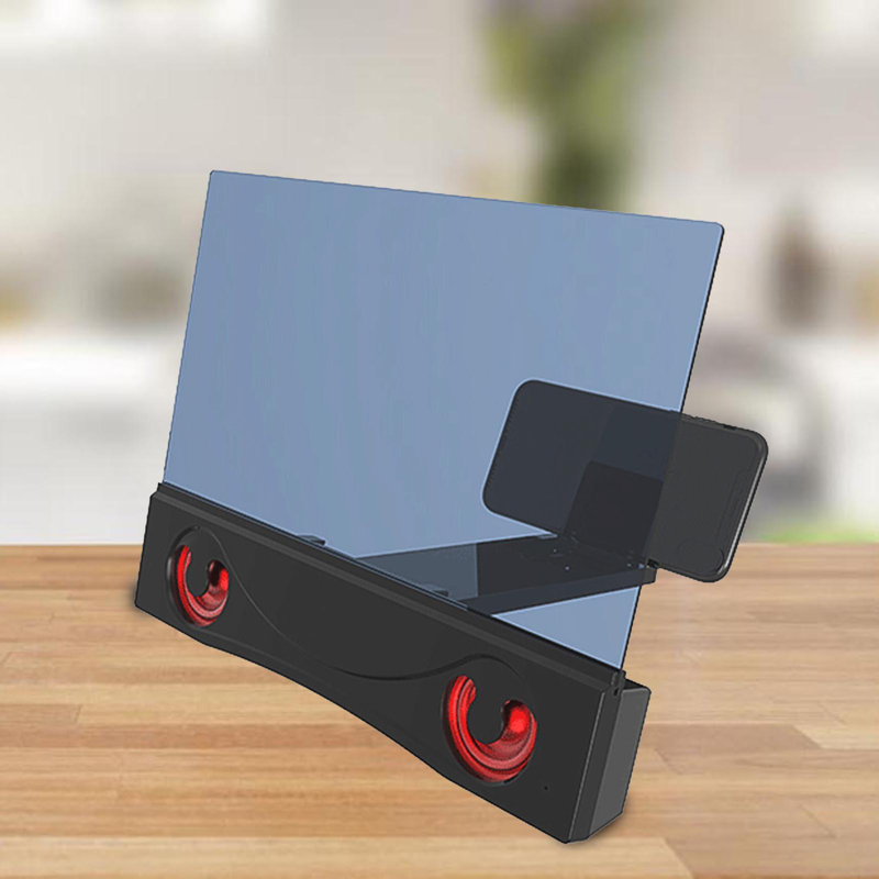 12-inch Phone Screen Magnifier 3D Bracket with Bluetooth-compatible Stereo Speaker