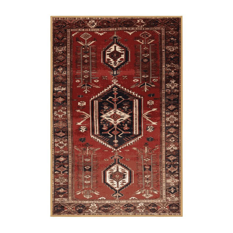 Tapis brun lavable à la machine, Rectangle 7 pi x 9 pi