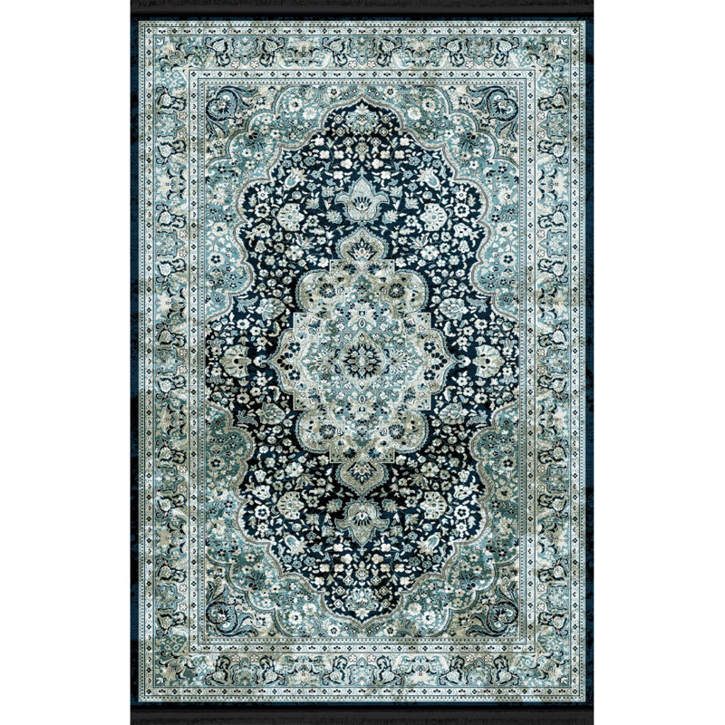 Roseleen Performance Washable Oriental Indoor / Outdoor Rug, Rectangle 5'2" x 7'7"