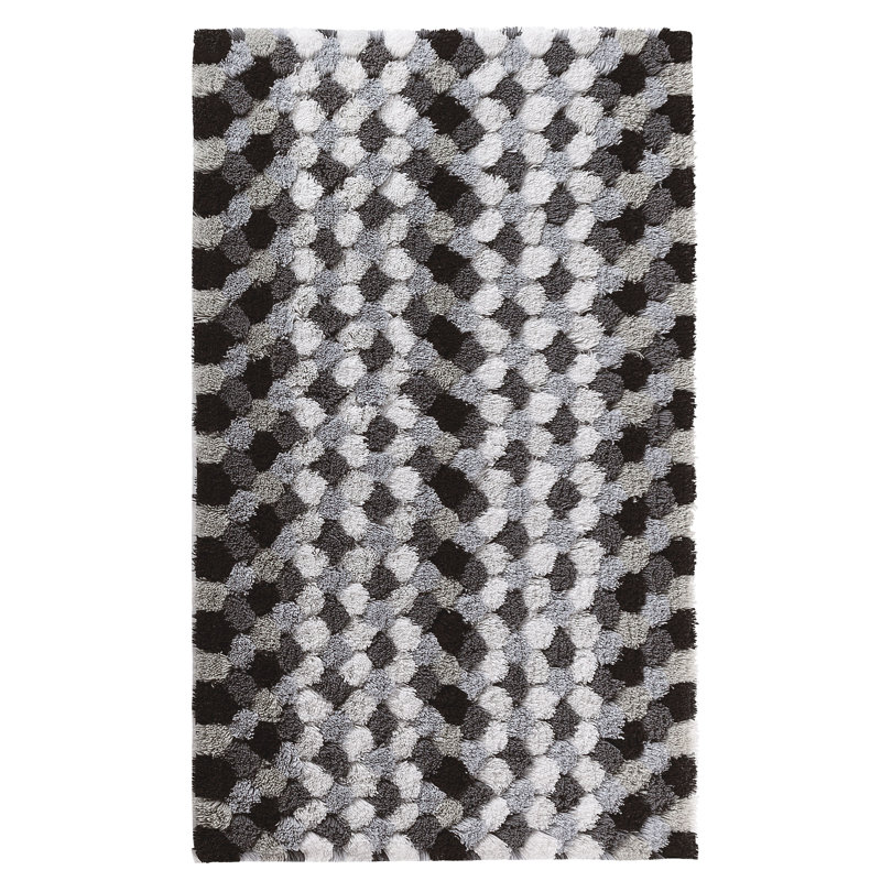Color Bubble Geometric Bath Rug, 20" W x 31" L, Gray