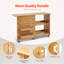 Folding Sewing Table with Lockable Wheels Storage Shelves Trays Door Wood Colour-109309417