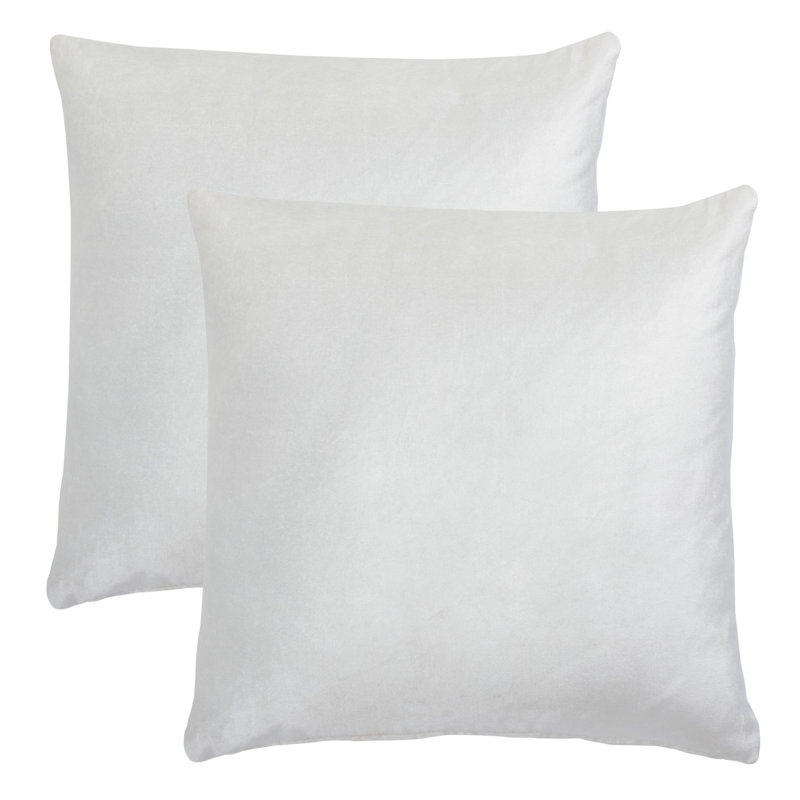 Cotton Blend Throw Pillow, Ivory, 18" H x 18" W