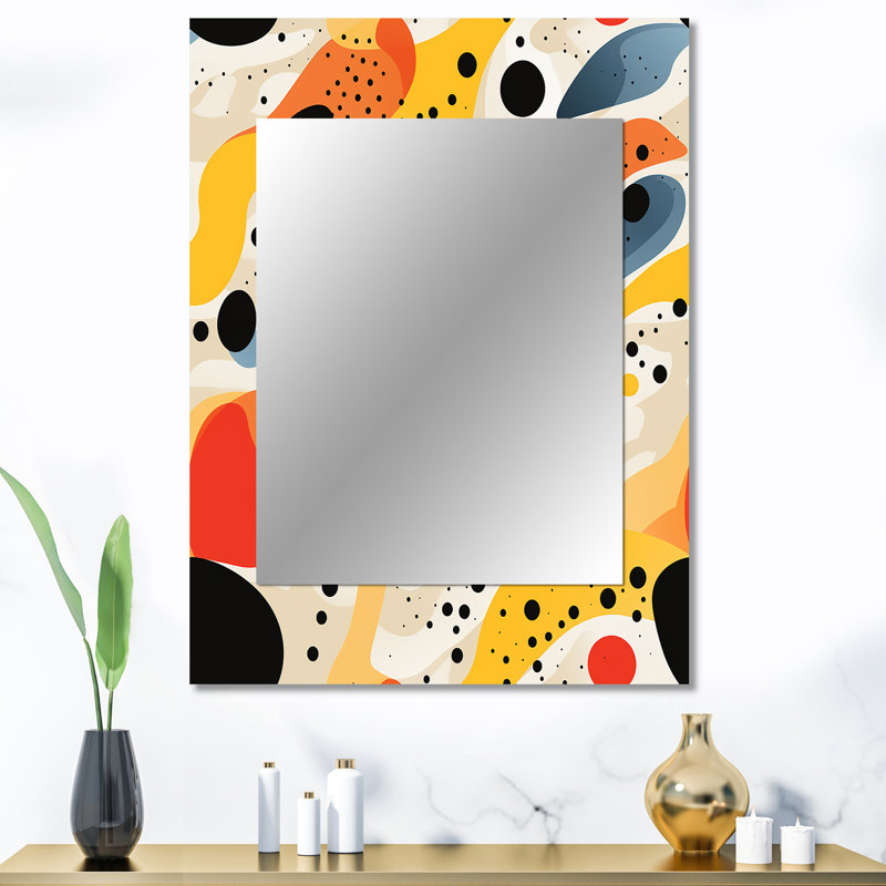Red Popart Lichtensteins Lines Matrix - Abstract Mirror Wall Decor, 40" x 30"