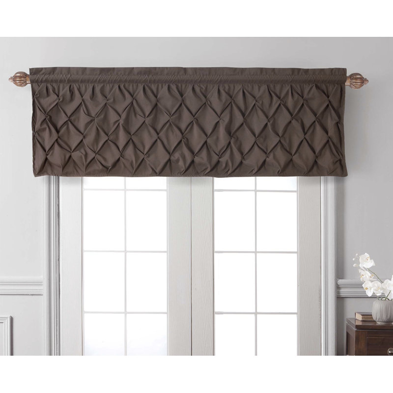 Modern Window Valance with Rod Pocket, Chocolate