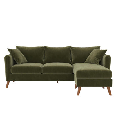 Magnolia Velvet L-Shaped Sectional Reversible