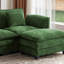 Canapé modulaire modulaire en forme de U 150 pièces Amabilia avec poufs et chenille amovibles - vert-1623123504