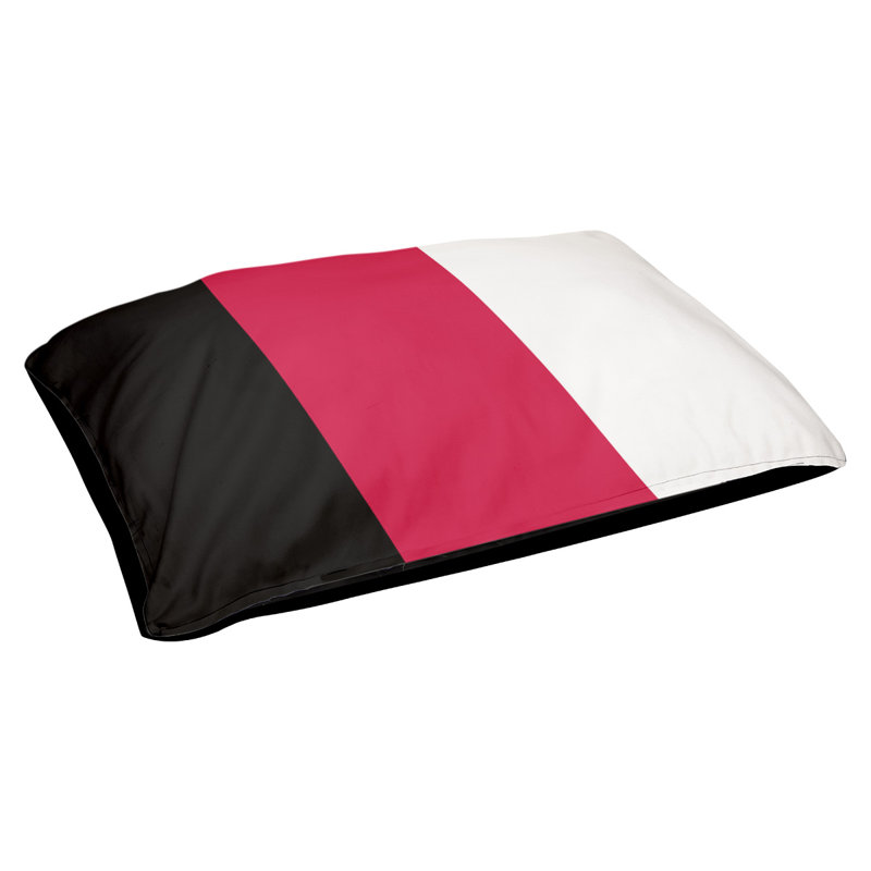 Coussin d'extérieur Toronto, Noir / Rouge / Blanc, Grand (l 40 po x P 30 po x H 14 po)