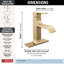 Robinet de salle de bain Velum or brossé, robinet de lavabo monotrou pour meuble-lavabo, ensemble de drain en métal à poussoir, bronze champagne-113280753