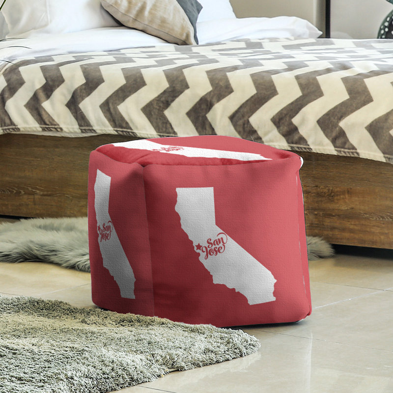 Repose-pieds cube en californie san jose, Rouge