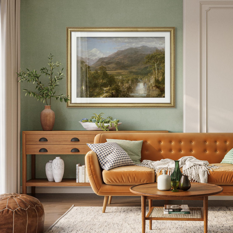 «Majestic Mountain Landscape Lush Wilderness Scenery Illustration or encadrée décoration murale», Oui