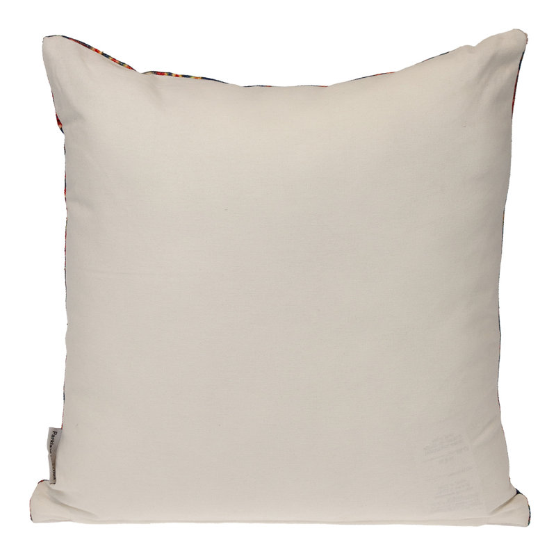 18" Blue and Red Cotton Throw Pillow