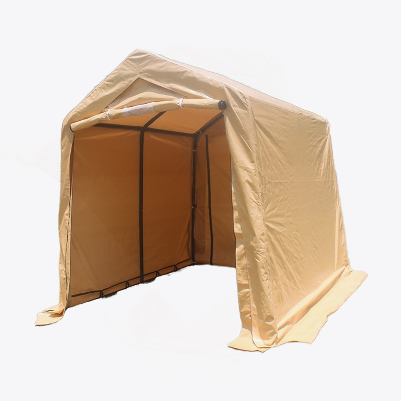 Abri de rangement portatif pour l'extérieur avec abri d'auto 2 portes et évents, H 7,39 pi x l 6,89 pi x P 11,82 pi