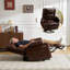 Fauteuil inclinable chauffant et massant à double moteur Grace avec rangement intégré dans les accoudoirs, brun-1485974010