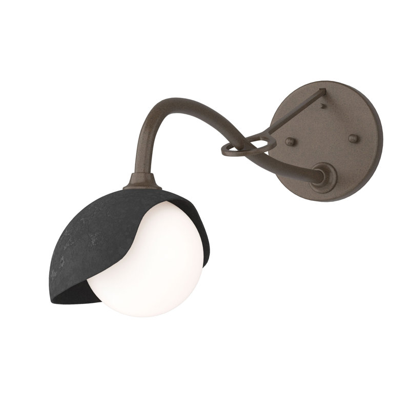 Brooklyn 1 - Light Hardwired Armed Sconce, Bronze, Black