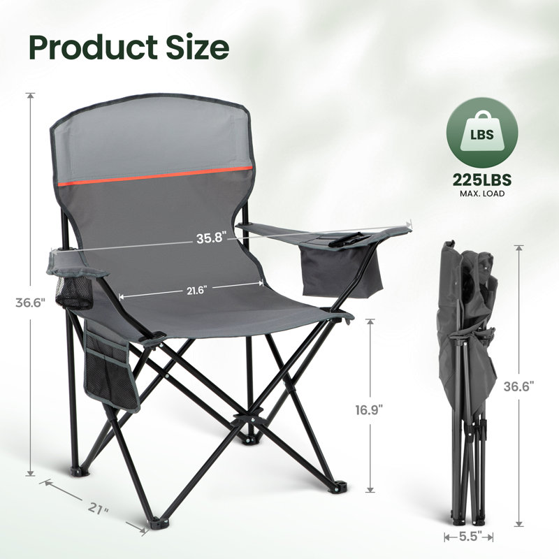 Folding Camping Chair, Grey