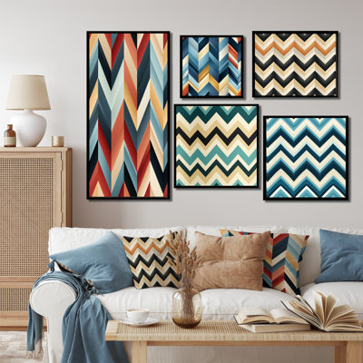 Corrissa - Geometric Canvas Wall Art Set Of 5