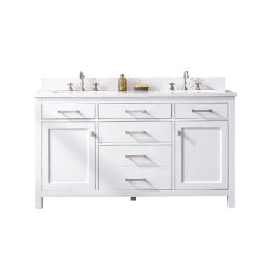 Ajhane 60'' Double Bathroom Vanity with Engineered Stone Top