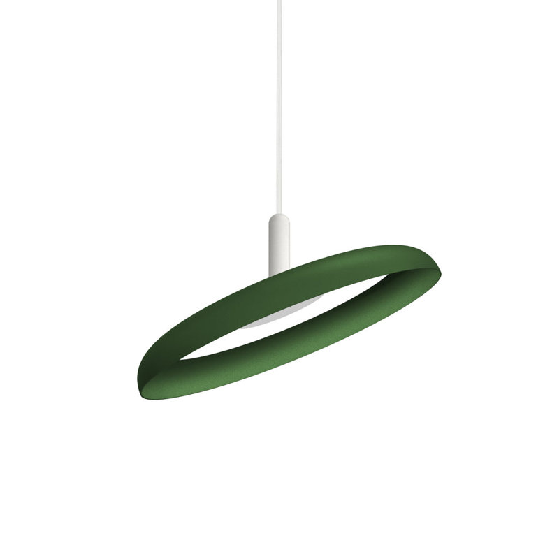Luminaire suspendu en forme de dôme à 1 lumière Nivél, H 120 po x l 15 po x P 15 po, Forêt, Blanc