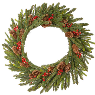 The Holiday Aisle® 24 po Couronne de sapin Dorchester avec lumières DEL à piles