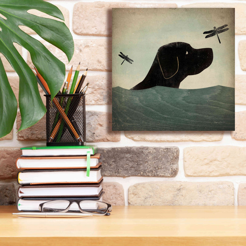 «Black Dog Swim» par Ryan Fowler, H 12 po x l 12 po x P 0,75 po