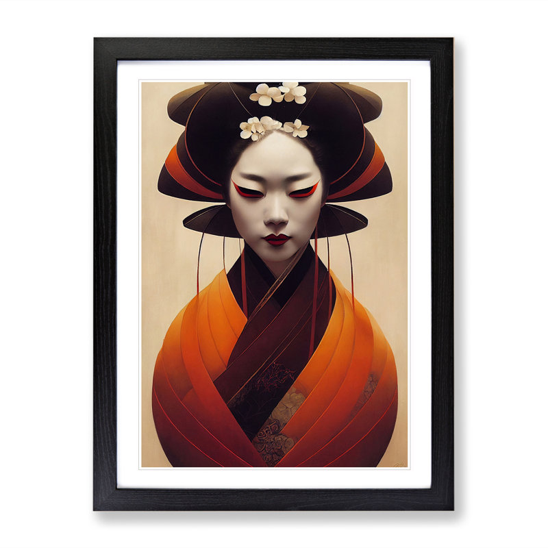 Modern Geisha No.3 - Framed Print, Black, 64cm H x 46cm W x 2cm D