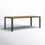 Morones Rectangular Dining Table in Solid Reclaimed Teak with Black Rounded Edge Aluminum Legs-1765434990
