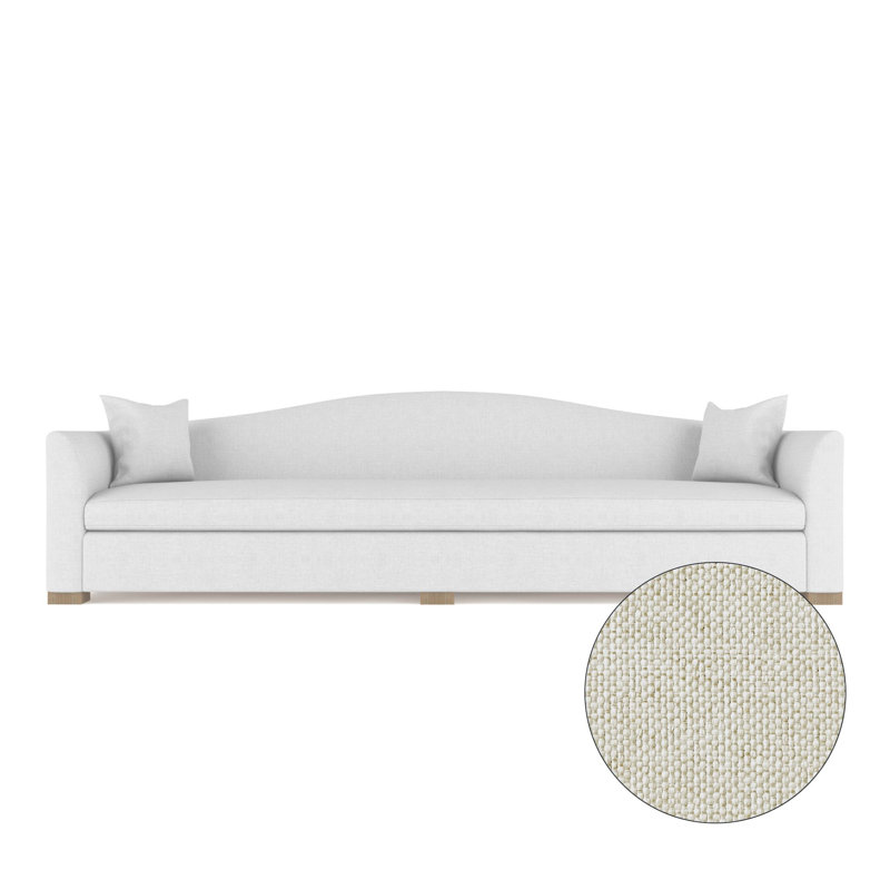 Canapé extra long Horatio Camelback Taper, H 33 po x l 120 po x P 36 po, Naturel, Lin caillou albâtre