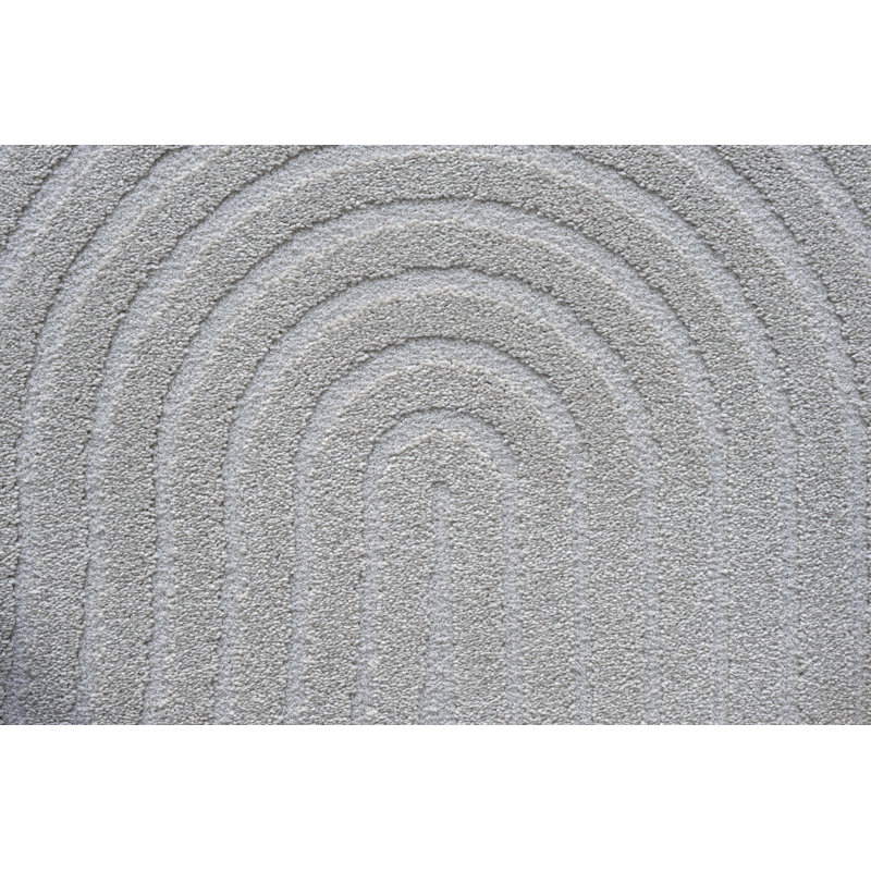 Tapis géométrique en polyester / polypropylène tissé à la machine Kemilly, Rectangle 3 pi 6 po x 5 pi 6 po