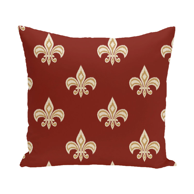 Ikat Reversible Throw Pillow, 18" H x 18" W, Rust