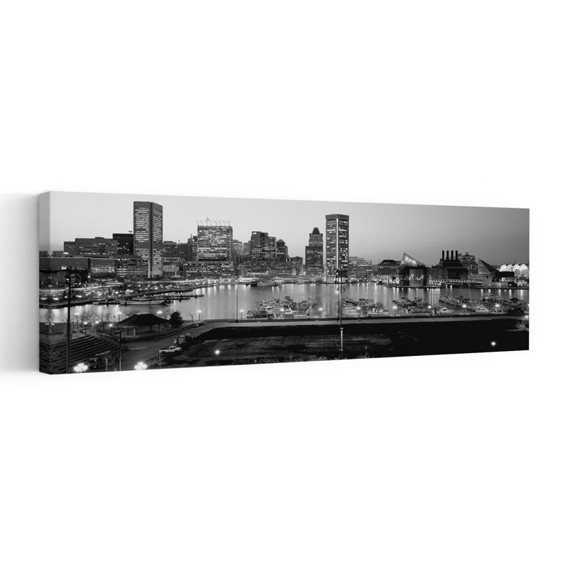 Inner Harbor, Baltimore, Maryland, États-Unis, art contemporain abstrait, art mural de la ville, H 20 po x l 60 po