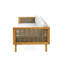 Lit de jour à 3 places avec accoudoirs Abingdon, fabrication en bois, coussins de siège gris, siège à panneaux à lattes, 65,9 x 31,28 23,72, assemblage requis, fait de bois, coussins, structure,-121534215