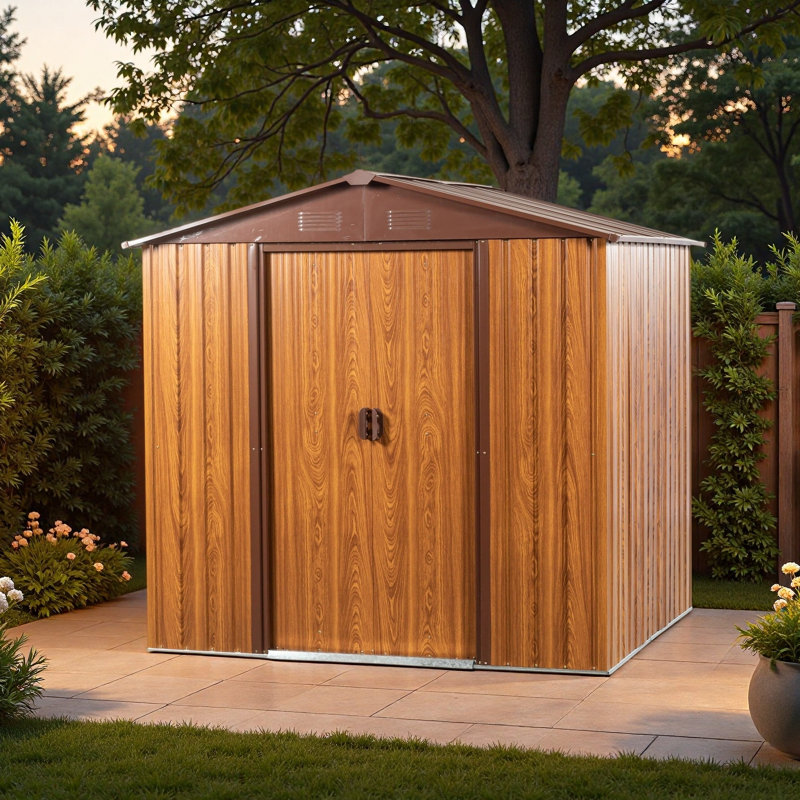 Abri de rangement extérieur en métal de 1,8 m x 1,8 m