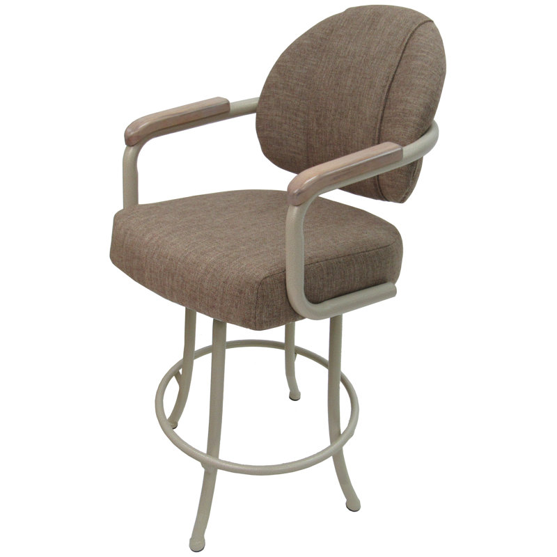 Comptoir pivotant, bar et très grand tabouret Vickky, Beige, Beige Océan, Tabouret de comptoir (siège d'une hauteur de 26 p