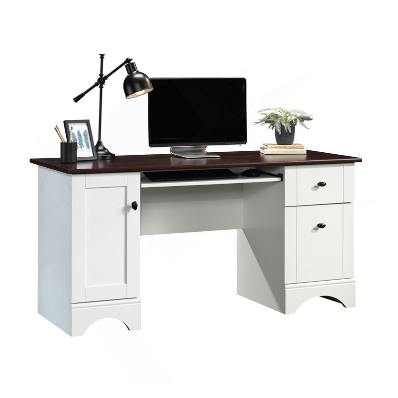 Bureau d'ordinateur, finition blanche