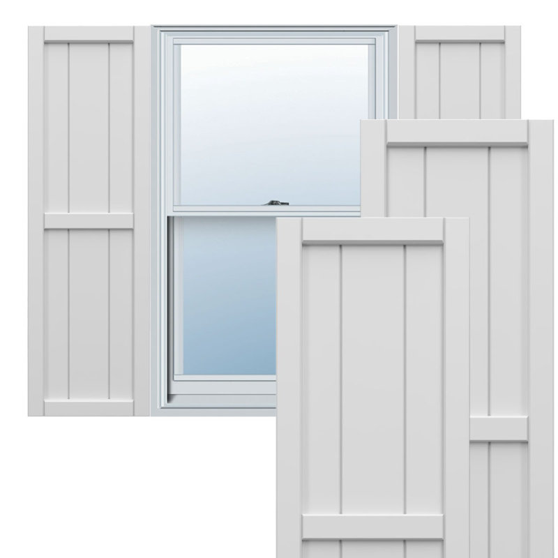 True Fit PVC, volets encadrés encadrés, 16.125", 44", Blanc