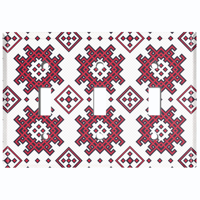 Patterned 3 - Gang Toggle Light Switch Standard Wall Plate