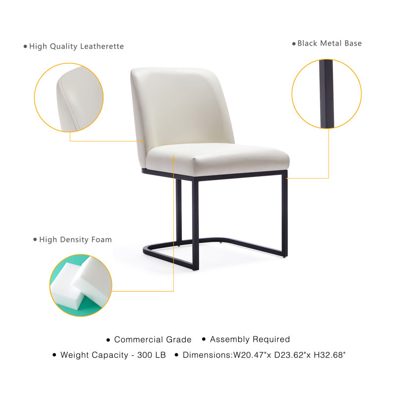 Chaise d'appoint de salle à manger Serena, Crème, crème