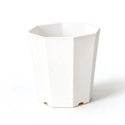 Pot à fleurs blanc octogonal en papier - paquet de 10 pots de chambre de bébé biodégradables, 2,8 x 2,8 x 3,0 po