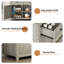 57.9" Sideboard With 3 Drawers, Adjustable Shelf-1534469009