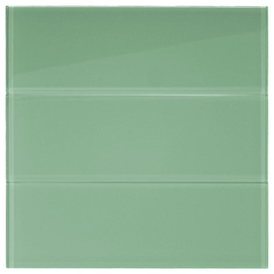 CNK Sage Glass Subway Tile Soft Green Glass, Light Reflective, Kitchen and Bathroom Walls 4"x12"