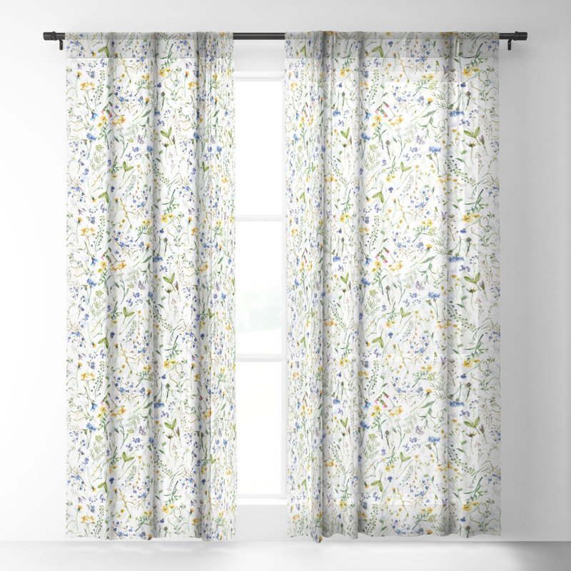 Zenya Sheer Curtain Pair, 50" W x 63" L