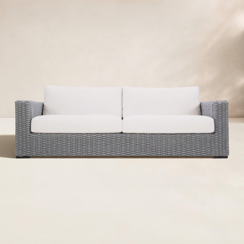 Capri Outdoor Metal Loveseat, White Vinyl 6503-000