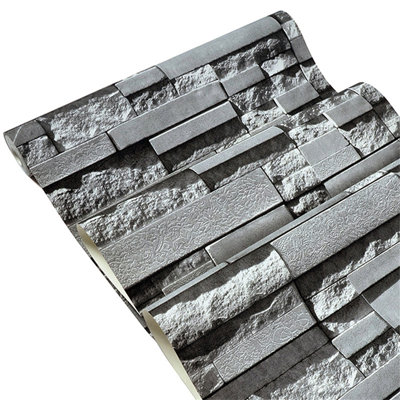 Autocollant de papier peint brique 3D en relief, autocollant mural en PVC